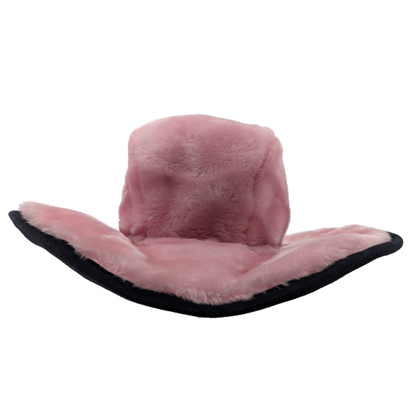 Vintage‎ Goorin Bros Pink Fuzzy Faux Fur Wide Brim Cowboy Western Hat Rare - Picture 9 of 16